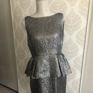 Kate Spade metallic silver party dress